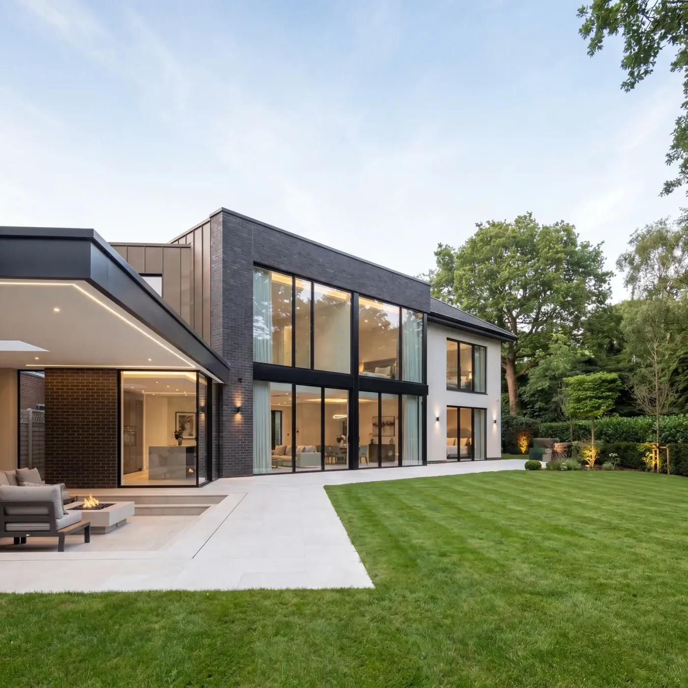 Hale Barns home after full-height aluminium glazing