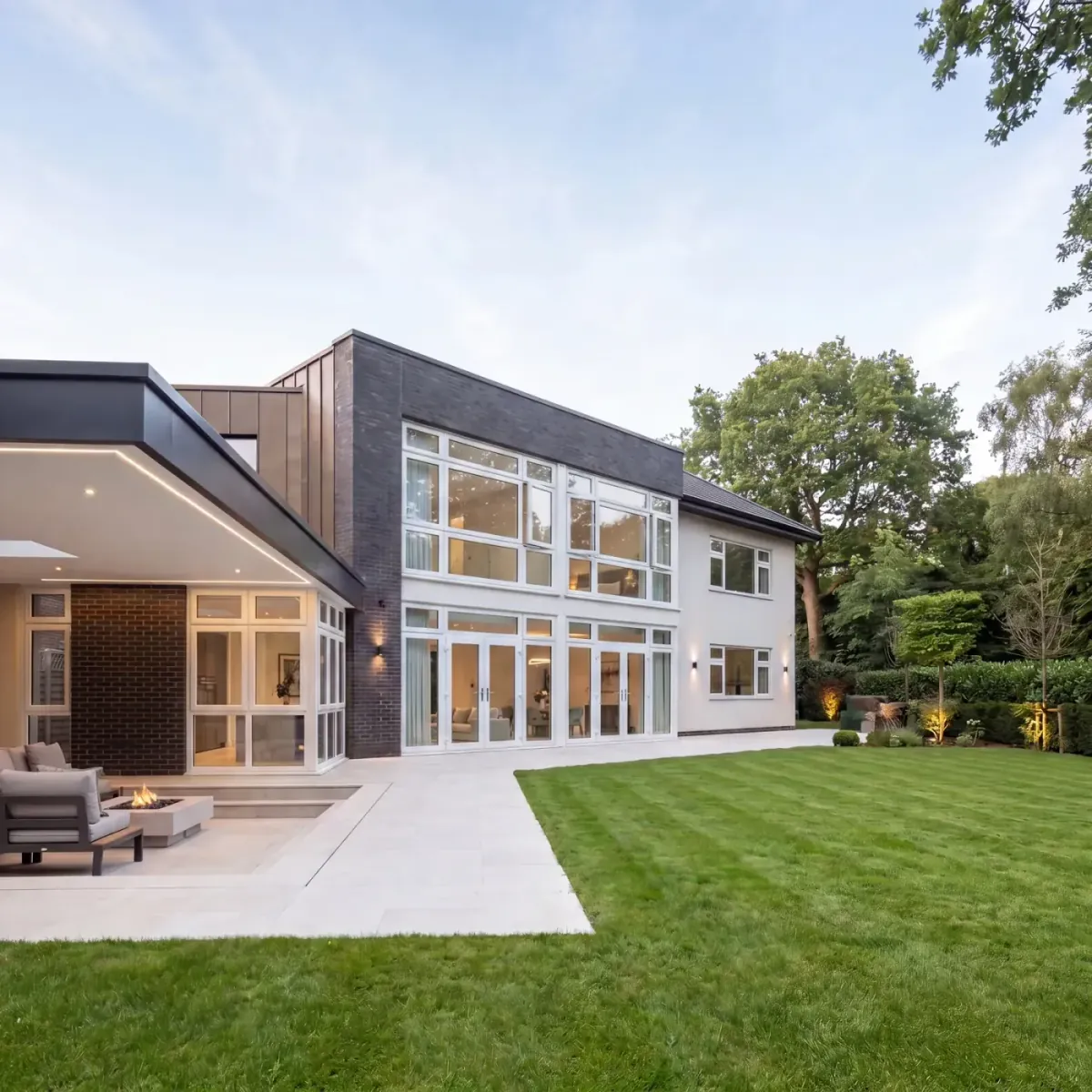Hale Barns home before new aluminium glazing