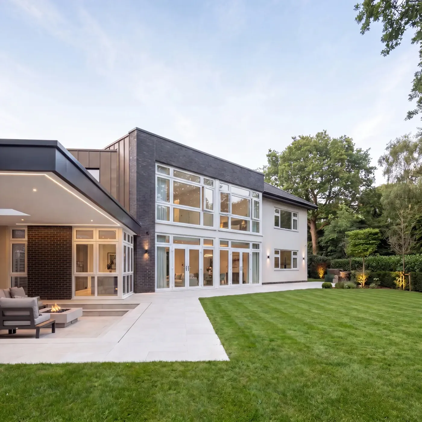 Hale Barns home before new aluminium glazing