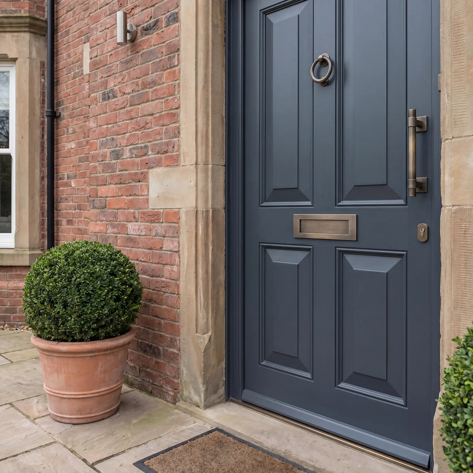 Composite front door in anthracite grey on a period home
